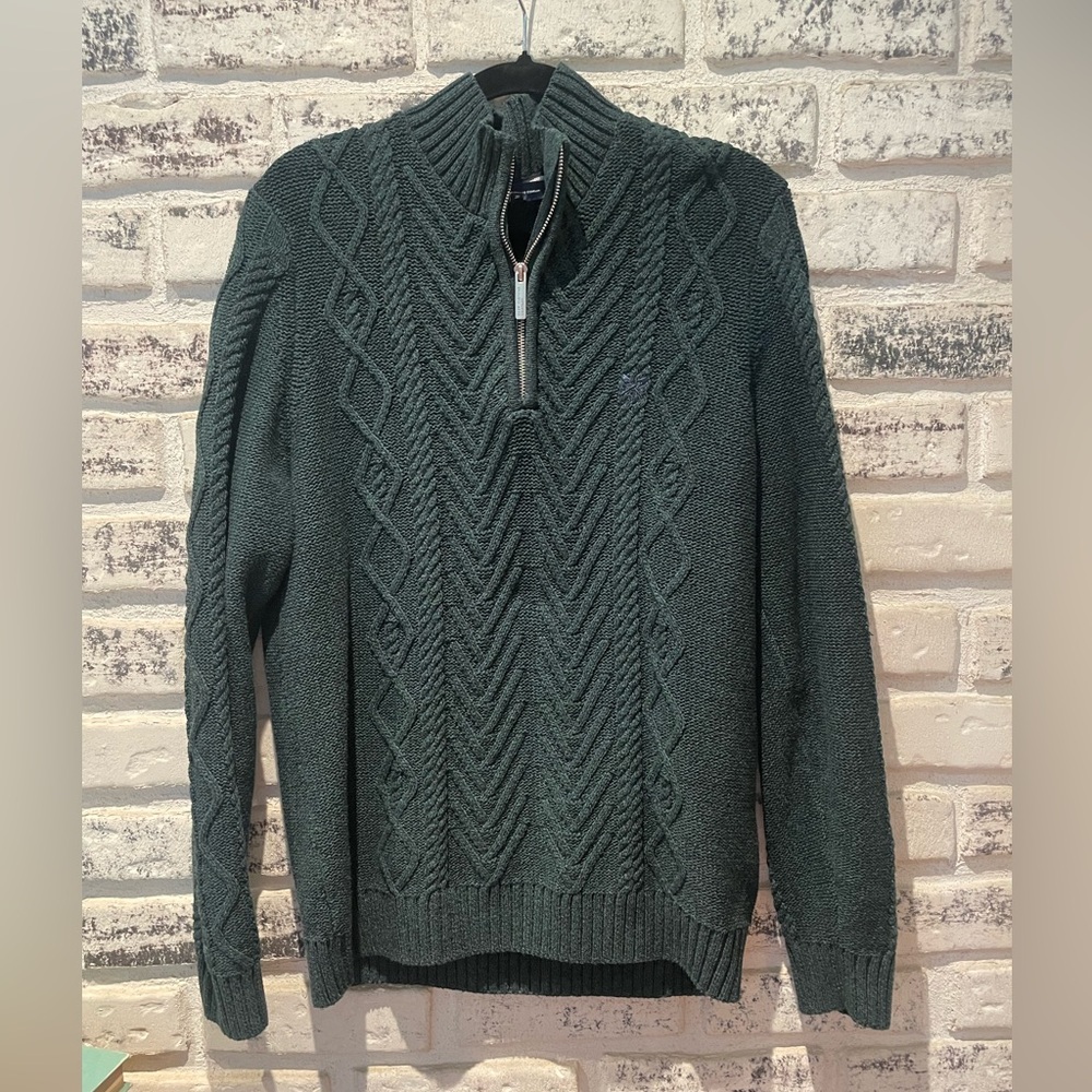 Cable Knit quarter zip pullover sweater